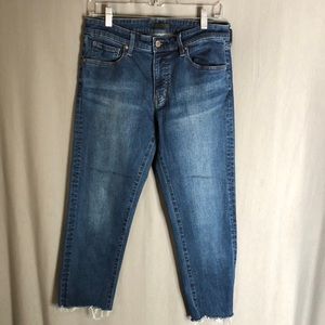 Uniqlo Denim Jean Unfinished Hem Cutoff Capri